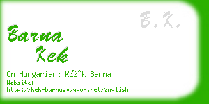 barna kek business card